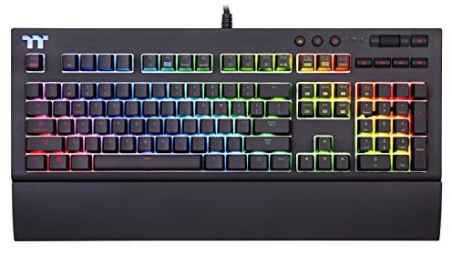 Thermaltake Tt Premium X1 RGB Smartphone Enabled Voice-Controlled AI 16.8 Million Color with 12 Lighting Effects Cherry MX Blue Switches Mechanical Gaming Keyboard KB‐TPX‐BLBRUS‐01