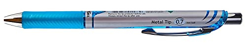 Pentel EnerGel Gel Rollerball Pen with Push Mechanism Pack of 6 0.7 mm Blue Pack of 6