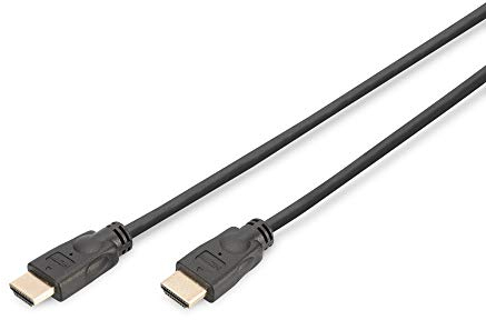 DIGITUS Cavo di collegamento HDMI Premium High Speed, tipo A, HDMI 2.0, 5.0m, con canale Ethernet, Ultra HD 4k/60Hz, compatibile con TV/beamer/monitor, contatti placcati oro, nero