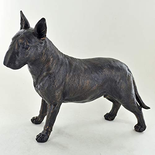 Bullterrier Bronze-Skulptur, stehend, 19 cm hoch, groß