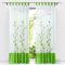 HongYa 1 Stück Voile Gardine Schal mit Schlaufen Transparenter Vorhang Bestickter Schlaufenschal H/B 225/140 cm Grün