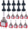 mxuteuk Mini interruttore a levetta da 10 pezzi SPDT 3 posizioni 3 pin ON/OFF/ON AC 125V 5 A con cappuccio impermeabile MTS-103-MZ