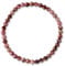 Taddart Minerals - Rosa schwarzes Armband aus dem natürlichen Edelstein Rhodonit mit facettierten 4 mm Kugeln auf elastischem Nylonfaden aufgezogen - handgefertigt