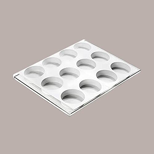 Lucgel Stampo in Silicone per Biscotto Gelato Tondo 78mm Cioccogel 12 pose