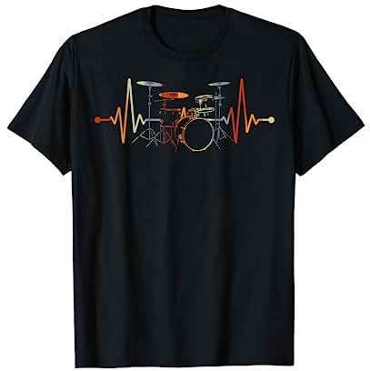 Schlagzeugspieler Musik Geschenk Drums Herzschlag Schlagzeug T-Shirt