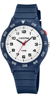 Calypso Montre Homme Analogique en Caoutchouc Bleu foncé | Montre à Quartz, Verre Haute Résistance, Étanche 10 ATM, K5797/3, Sweet Time