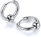 FOCALOOK Damen Herren Punk Stil Ohrringe Edelstahl Kreis Huggie Kreolen mit Kugel Ohrringe Ohr Piercing Modeschmuck Accessoire Ear Studs für Frauen Männer