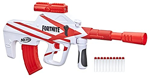 NERF Fortnite B-AR Motorized Dart Blaster -- Fortnite Converge Wrap, Motorized 10-Dart Blasting, 10-Dart Clip, 10 Official Elite Darts