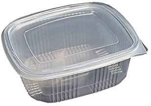 Pack de 50 Envases Reutilizables para Alimentos con Tapa | Tuppers de Plástico Aptos para Microondas | Cajas de Comida para Llevar Tipo Tarrina y Fiambrera | Capacidad de 1L con Medidas 156x126x60 mm