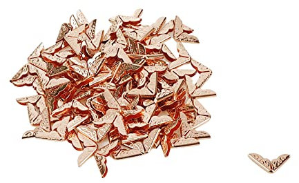 Mcredy Eckenschutz aus Metall, dreieckig, Kantenschutz für Bücher, Scrapbooking, Alben, Speisekarten, Notizbücher, Ordner, Roségold, 100 Stück