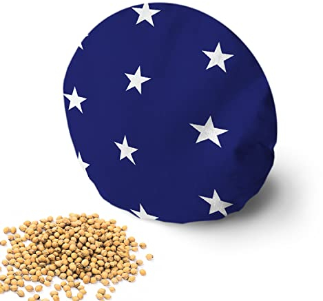 Amilian Kirschkernkissen rund: 16 cm Wärmekissen Mikrowelle Körnerkissen Kirschkernsack Kirschkern Kissen für Kinder Erwachsene ideal als Massagekissen Kältekissen Sternchen Blau