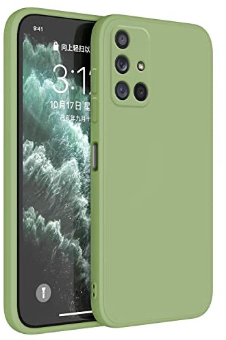Topme Funda para Samsung Galaxy A71 4G (6.7 Inches) Carcasa Caja Case Estuche, Funda Protectora de Piel de Silicona TPU - Verde Matcha