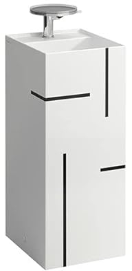 Laufen Kartell Waschtisch freistehend, ohne Hahnloch, ohne Überlauf, 375x435x900, Farbe: Linien schwarz