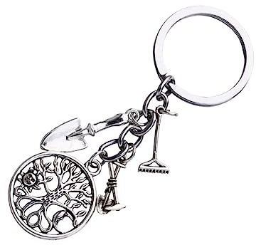 ABOOFAN Porte-clés Créatif Forme De Pelle Arbre Accessoire Original Alliage Décoration Pour Clés De Maison Jardin Pour Aux Enseignants