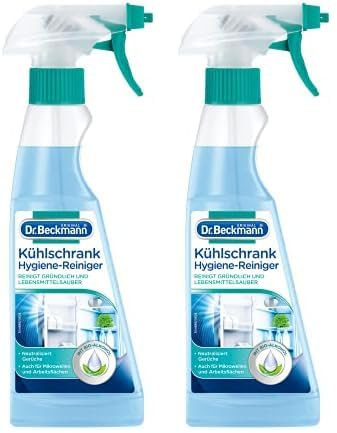 Dr. Beckmann Limpiador higiénico para frigorífico, limpia y neutraliza los olores, con alcohol orgánico, 1 x 250 ml (Paquete de 2)