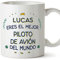 MUGFFINS Tazas Personalizadas para PILOTO DE AVIÓN hombre - En Español - Mejor del Mundo - 11 oz / 330 ml - Regalo Personalizable original y divertido