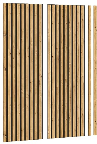 xonox.home Akustikpaneel Silence Wandpaneel Wandverkleidung Lamellenverkleidung Akustikpaneel in Artisan Eiche Nb., ca. 40x120x2 cm 2er Set