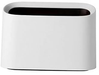 Poubelle Cuisine Poubelle de bureau petite poubelle de bureau poubelle domestique poubelle de véhicule poubelle à bouche inclinée ovale corbeille à papier pour Chambre Bureau Salon ( Color : White , S
