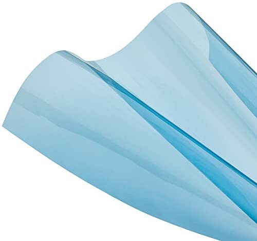 Blueshyhall Lámina tintada para coche, 70 % VLT, color azul, lámina solar para ventana de coche, protección visual, antirreflejos, protección térmica, protector solar para parabrisas delantero,