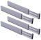 Utoplike - Juego de 4 separadores de cajones grandes de bambú gris ajustables, con resorte, para cómoda, baño, dormitorio, oficina