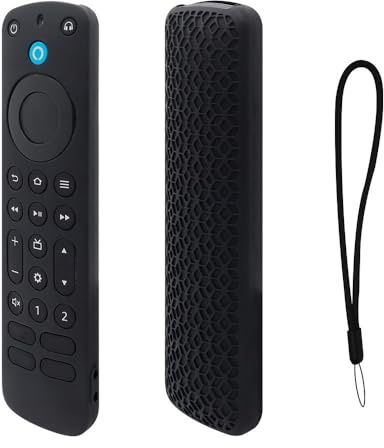 Custodia del telecomando compatibile con Alexa Voice Remote Pro 2022, telecomando TV in silicone di sostituzione (solo custodia) (Nero)
