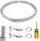 Cavo Acciaio 2mm, 6m Nylon Cavo Acciaio Rivestito, Filo Stendibiancheria per Esterno, Cavo Acciaio per Tende, Filo Acciaio con Accessori, Filo di Ferro Plastificato per Uso Interno ed Esterno