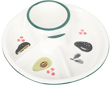 TOPBATHY Plato Ración Reductor Grasa Plato Dividido Para El Hogar Plato Dividido Para Niños Plato Desayuno Para El Hogar Plato Comida Cerámica Plato Desayuno Cerámica