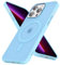 oakxco Custodia per iPhone 13 Pro Matte Trasparente Cover, Compatibile con Ricarica Wireless Magsafe, Ultra-Sottile Anti-impronte, Custodia Posteriore Glassata Traslucida Opaca, Azzurro