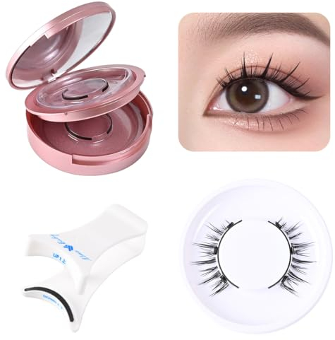 DeryArcle 2 Paires Faux Cils Magnetique 3D Naturel Faux Cils Réutilisables Aimanté Faux Cils Sans Colle ou Eye-liner Magnetic Eyelashes Cils Magnétiques pour Cadeau pour les Femmes (A)