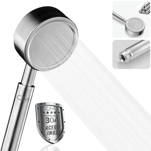 Alcachofa de Ducha ALTA PRESION, Filtro Ducha, AHORRO DE AGUA, Ducha Baño, Filtro Antical, Filtro Agua Ducha, Filtro Ducha Antical, Alcachofa de ducha Resistente. Facil instalación. (Clásico,Plata)