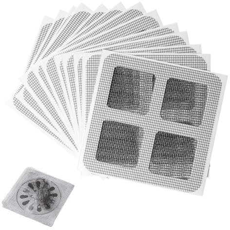 QEDBOJE 10 Unidades, Pegatinas desechables para drenaje de pelo, cubierta desechable para desagüe de ducha, atrapador de pelo, adhesivo de red, adhesivo para filtro de drenaje de suelo, pegatinas para