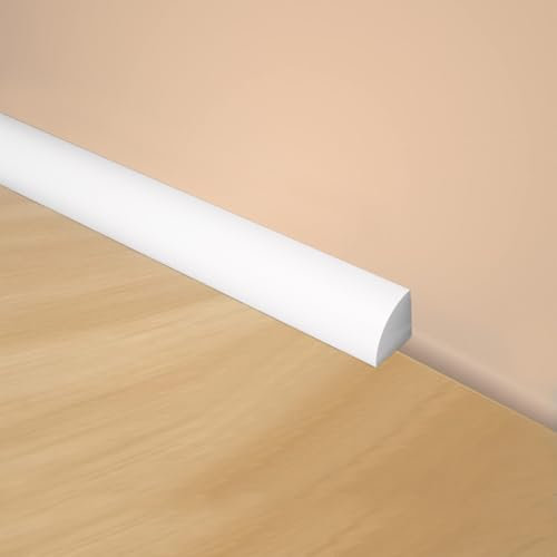 Garniture flexible quart de rond auto-adhésive en caoutchouc pour carrelage - Blanc - 3 m