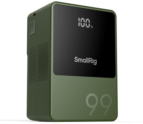 SMALLRIG V Mount Battery VB99, 99Wh / 6800mAh V-Mount Battery with PD 100W USB-C Fast Charging, with D-TAP, USB-A, Dual DC Port, OLED Screen, for Camera, Camcorder, Monitor, Video Light, Green - 4930