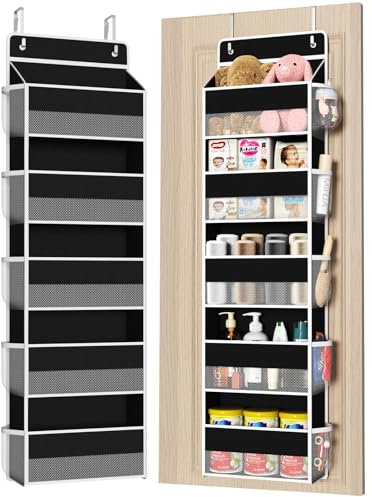 FCHERP Rangement Suspendu sur Porte avec 5 Compartiments, Etagère de Rangement pour Chambre et Salle de Bain, Rangement Porte à Suspendre Mural