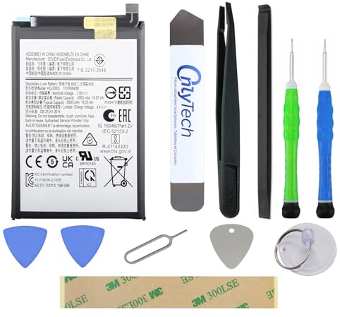 OnlyTech - Premium-Ersatzakku für Samsung Galaxy A14 4G (A145F) – 5000 mAh – identische Qualität mit Reparaturset, 10 Werkzeuge