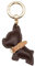 TIANQUXNGI Entzückender Miniatur-Schlüsselanhänger mit französischem Hund, PU-Leder, Schlüsselhalter, Taschenanhänger, Dekoration für Schüler, dunkelrosa, Gold-color