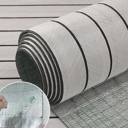 Trafagala 3mm Thick Faux Wood Panelling Wallpaper Foil Insulation 3D Foam Wall Panels Self Adhesive Wallpaper Grey Wooden Slat for Bathroom Waterproof Kitchen Living Room Bedroom Ceilings