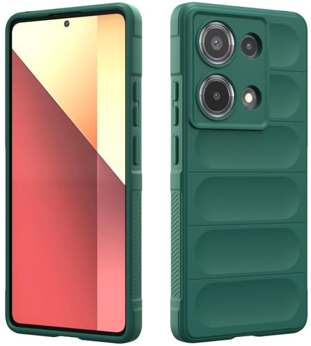 Custodia Compatibile con Redmi Note 13 Pro 4G, Silicone Custodia per Tutto il Corpo, Copertura Antiurto con Fotocamera Protettivo, Cover Morbida al Tatto - Verde Scuro