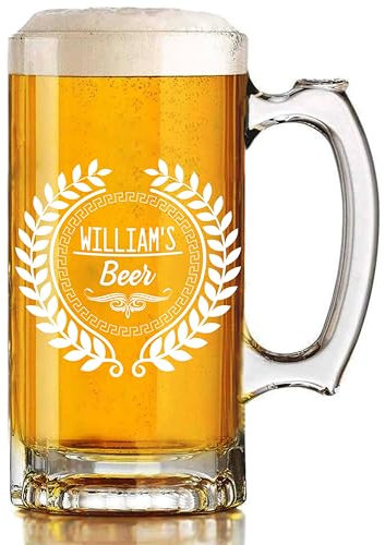 EKAM Personalised Beer Mug for Dad – Father's Day Gift – Custom Name Beer Mug – Gift for Dad on Father’s Day Happy Father’s Day Present for Father (Design 03)
