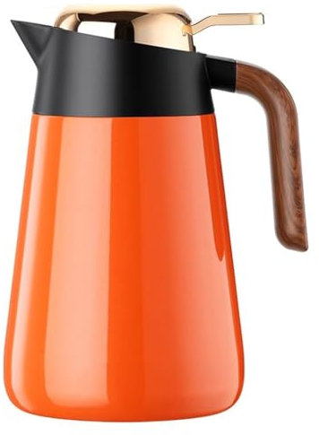 Carafe à café thermique de 1530,9 g avec infuseur à thé, distributeur d'eau et de boissons sous vide à double paroi (orange)