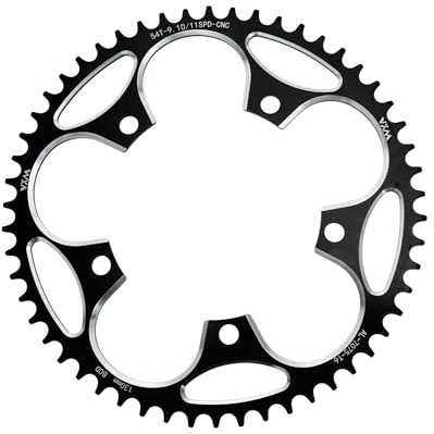 QUARKZMAN Plato De Cadena Narrow Wide para Bicicleta De Carretera De Velocidad para BCD 130 Plato De Cadena 225.3mm/8.87 Negro Aleación De Aluminio CNC 1 Pc