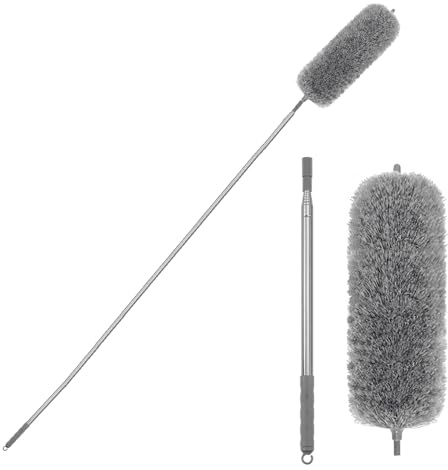 Staubwedel Lang Ausziehbar, Staubwedel Teleskop Sich auf 2,45 M ausziehen, Teleskop Staubwedels, Staubwedels Waschbar für wiederholten Gebrauch