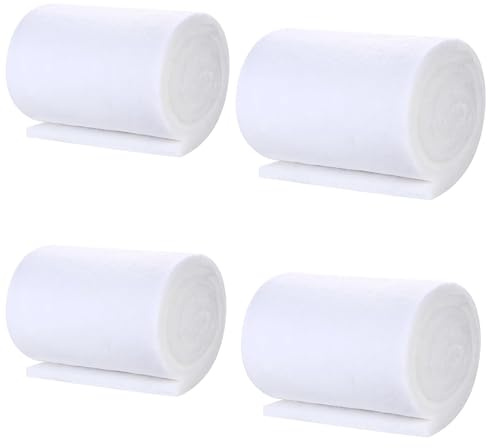 Gmubjux Filterwatte Aquarium, 4 Stück Filtervlies für Multischicht-Biofiltration, Ideal für Aquarien und Teichwasserreinigung, 12 cm Breite x 1 Meter Länge