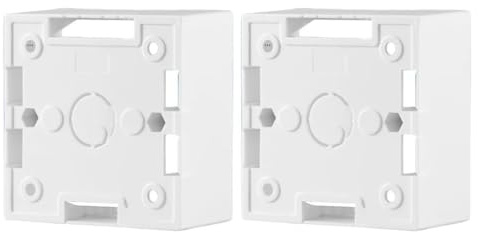 Boîte d’encastrement de surface 86×86×35 mm,2 PCS,PVC blanc pour prise électrique et réseau,Boîtier mural 86 type,Accessoire de câblage pour interrupteur et prise Ethernet(blanc)