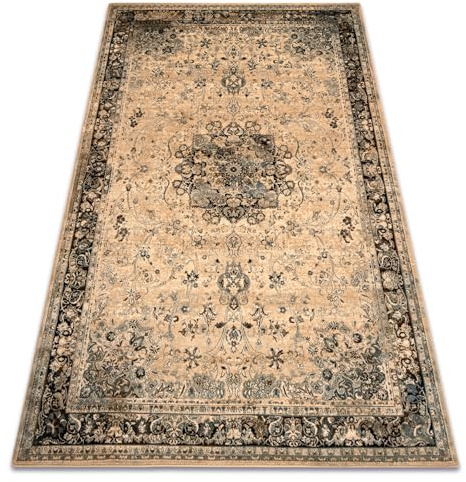 rugsx Wollteppich POLONIA KORDOBA25 traditionelle Teppiche, für das Schlafzimmer, Wohnzimmer, Rosette, Rahmen Sepia 300x400 cm