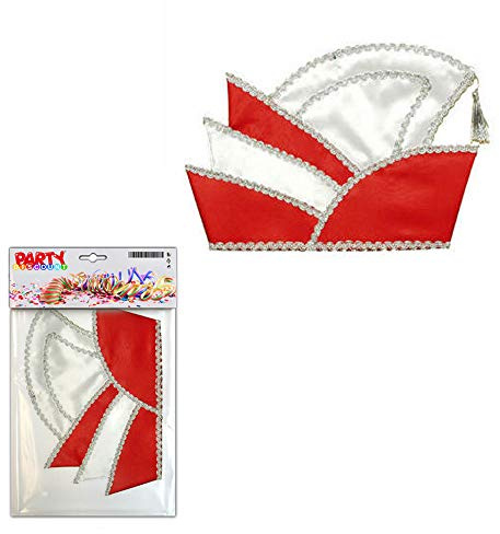 PARTY DISCOUNT ® Prinzenmütze de Luxe, rot-weiß, Kopfweite 61