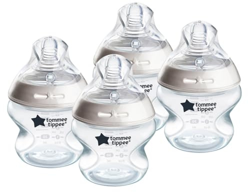 Tommee Tippee Natural Start Anti-Colic 5 oz BPA Free Baby Bottles, 0+ Months, Slow Flow Breast-Like Nipple, Self Sterilizing, Designed for Seamless Transition Between Bottle and Breast, Pack of 4