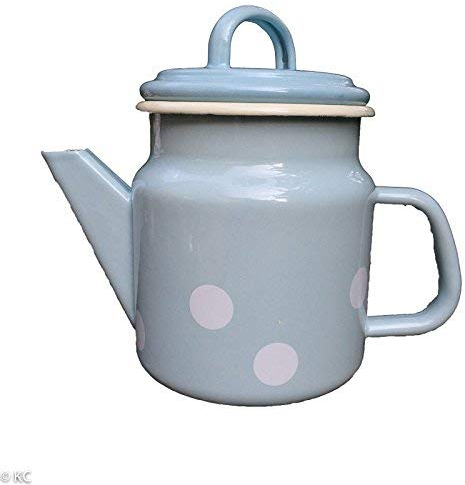 Münder Bredemeijer - Tetera (1 L), diseño de lunares, color azul y blanco