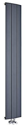 Hudson Reed Aurora - Design Heizkörper 1600mm x 280mm in Anthrazit mit Mittelanschluss