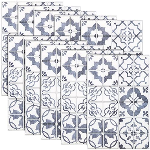 infactory Fliesen: Selbstklebende 3D-Bordüre-Fliesenaufkleber, 29,5 x 19,5 cm, 10er-Set (Fliesen Bordüre zum Aufkleben, Fliesenaufkleber Bad, Badezimmer Überkleben)